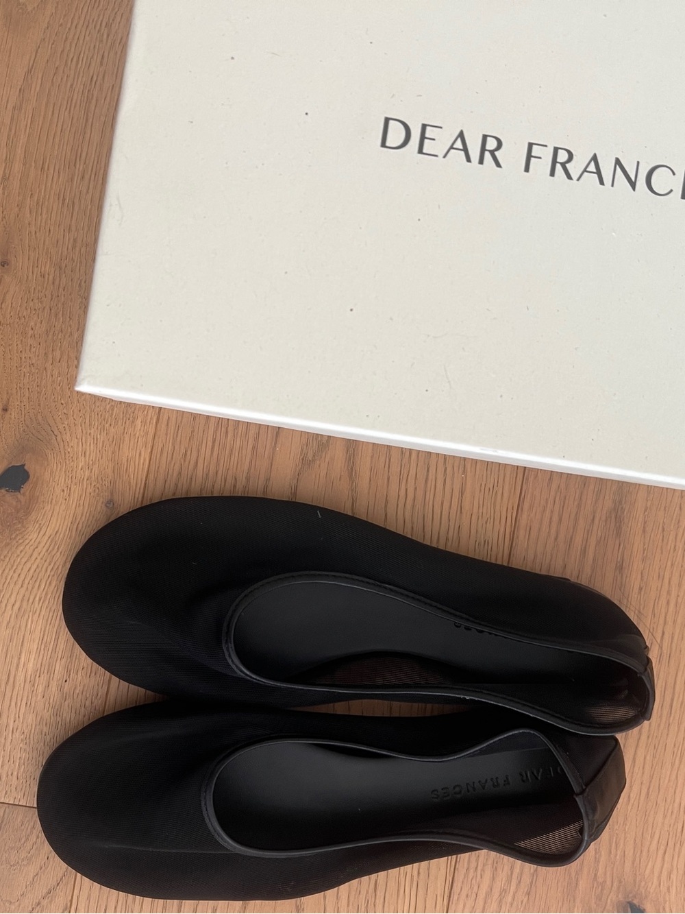 Dear Frances Black Bala Mesh Round-Toe Ballet Flats Size 38